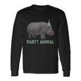 Party Animal Hippo Birthday Hippo Birthday Long Sleeve T-Shirt Gifts ideas