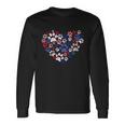 Patriotic Heart American Flag 4Th Of July Dog Paw Prints Long Sleeve T-Shirt Gifts ideas