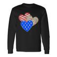 Patriotic Leopard Print Stars And Stripes Hearts Long Sleeve T-Shirt Gifts ideas