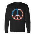 Peace Sign Usa Flag 4Th Of July Long Sleeve T-Shirt Gifts ideas