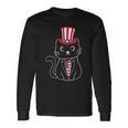 Proud American Cat Graphic 4Th Of July Plus Size Shirt For Girl Boy Long Sleeve T-Shirt Gifts ideas