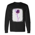 Purple Up Military Child Sunflower Leopard Bleached Long Sleeve T-Shirt Gifts ideas