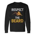 Respect The Beard Bearded Dragon Reptile Lizard Lover Long Sleeve T-Shirt Gifts ideas