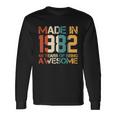 Retro Made In 1982 40 Years Of Being Awesome Birthday Long Sleeve T-Shirt Gifts ideas