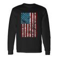 Retro Style 4Th July Usa Patriotic Distressed America Flag Long Sleeve T-Shirt Gifts ideas