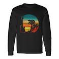 Retro Vintage Guitar Sunset Sunrise Island Long Sleeve T-Shirt Gifts ideas