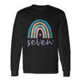 Seven Year Old Rainbow Birthday For Girls 7Th Bday Long Sleeve T-Shirt Gifts ideas