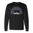 Stoned Black Cat Smoking And Peeking Sideways With Cannabis Long Sleeve T-Shirt Gifts ideas