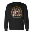Third Grade Teacher Teach Love Inspire Boho Rainbow Long Sleeve T-Shirt Gifts ideas