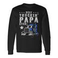 Trucker Trucking Papa Shirt Fathers Day Trucker Apparel Truck Driver Long Sleeve T-Shirt Gifts ideas