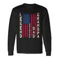 Usa Flag Fathers Day Dad The Legend Husband Dad Grandpa Long Sleeve T-Shirt Gifts ideas