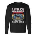 Vintage Video Gamer Birthday Level 53 Unlocked 53Rd Birthday Long Sleeve T-Shirt Gifts ideas