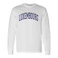 Luxembourg Varsity Style Navy Blue Text Long Sleeve T-Shirt T-Shirt Gifts ideas