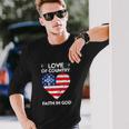 4Th Of July Christian Faith In God Heart Long Sleeve T-Shirt Gifts for Him