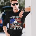 Ar-15 Give Me Liberty Or Give Me Death Skull Ar15 Rifle Long Sleeve T-Shirt Gifts for Him