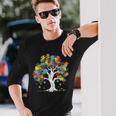 Autism Awareness Puzzle Piece Tree Long Sleeve T-Shirt Gifts for Him