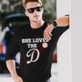 Baseball She Loves The D Los Angeles Tshirt Long Sleeve T-Shirt Gifts for Him