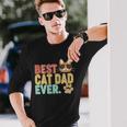 Best Cat Dad Ever Vintage Colors Tshirt Long Sleeve T-Shirt Gifts for Him