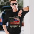 Biden Donkey Pox The Disease Destroying Vintage America Flag Long Sleeve T-Shirt Gifts for Him