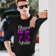 Blessed By God For 75 Years Old 75Th Birthday Crown Long Sleeve T-Shirt Gifts for Him