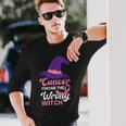 Breast Cancer Awareness Halloween Costume Pink Ribbon Witch Long Sleeve T-Shirt Gifts for Him
