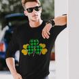 Buffalo Shamrock Plaid Irish Clovers Long Sleeve T-Shirt Gifts for Him
