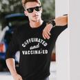 Caffeinated And Vaccinated Tshirt Long Sleeve T-Shirt Gifts for Him