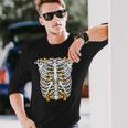 Candy Corn Skeleton Hallween Costume Tshirt Long Sleeve T-Shirt Gifts for Him