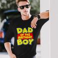 Cartoony Dad Of The Birthday Boy Tshirt Long Sleeve T-Shirt Gifts for Him