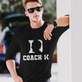 Coach 1K 1000 Wins Basketball College Font 1 K Long Sleeve T-Shirt Gifts for Him