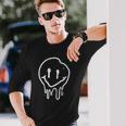 Cool Melting Smiling Face Emojicon Melting Smile Long Sleeve T-Shirt Gifts for Him
