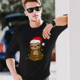 Cute Christmas Sloth Xmas Sloth With Santa Hat Men Women Long Sleeve T-Shirt T-shirt Graphic Print Gifts for Him