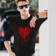 Cute Valentines Day Messy Heart Shapes Long Sleeve T-Shirt Gifts for Him