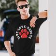 Dog Rescue Adopt Dog Paw Print Long Sleeve T-Shirt Gifts for Him