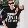 Drunk Lives Matter Vintage Irish Clover Tshirt Long Sleeve T-Shirt Gifts for Him