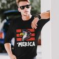 Eagle Mullet 4Th Of July 2021 Usa American Flag Merica Cool Long Sleeve T-Shirt Gifts for Him