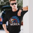 Eagle Mullet 4Th Of July Rainbow Usa American Flag Merica V2 Long Sleeve T-Shirt Gifts for Him