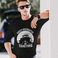 Easily Distracted By Tractors Farmer Tractor Farming Tshirt Long Sleeve T-Shirt Gifts for Him