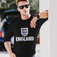 England Soccer Three Lions Flag Logo Tshirt Long Sleeve T-Shirt Gifts for Him