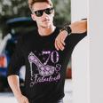 Fabulous & 70 Sparkly Shiny Heel 70Th Birthday V2 Long Sleeve T-Shirt Gifts for Him