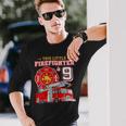 Firefighter This Little Firefighter Is 9 Years Old 9Th Birthday Kid Boy Long Sleeve T-Shirt Gifts for Him