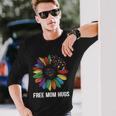 Free Mom Hugs Daisy Lgbt Pride Month Long Sleeve T-Shirt Gifts for Him