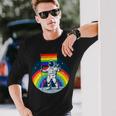 Gay Pride Astronaut Lgbt Moon Landing Long Sleeve T-Shirt Gifts for Him