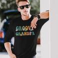 Groovy Grandpa Retro Matching Baby Shower Long Sleeve T-Shirt Gifts for Him