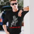 Halloween Rock Party Dancing Guitar Skeleton Playing Rock Long Sleeve T-Shirt Gifts for Him