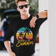 Hello Summer Retro Beach Vacation Long Sleeve T-Shirt Gifts for Him