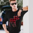 Holiday Plaid Moose Long Sleeve T-Shirt Gifts for Him