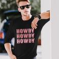 Howdy Cowgirl Boots Bling Women Cute Western Country Long Sleeve T-Shirt Gifts for Him