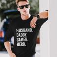 Husband Dad Father Gamer Gaming Long Sleeve T-Shirt Gifts for Him