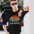 Its Weird Being The Same Age As Old People Retro Sunset Long Sleeve T-Shirt Gifts for Him